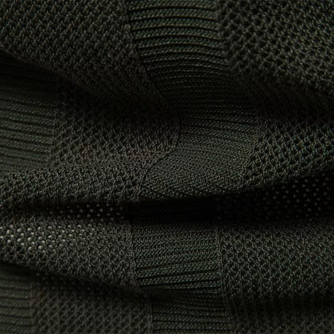 Men's Open-Knit Mesh Ribbed Hem Polo Shirt