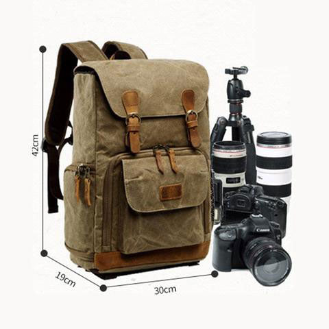 Canvas Vintage Camera Backpack