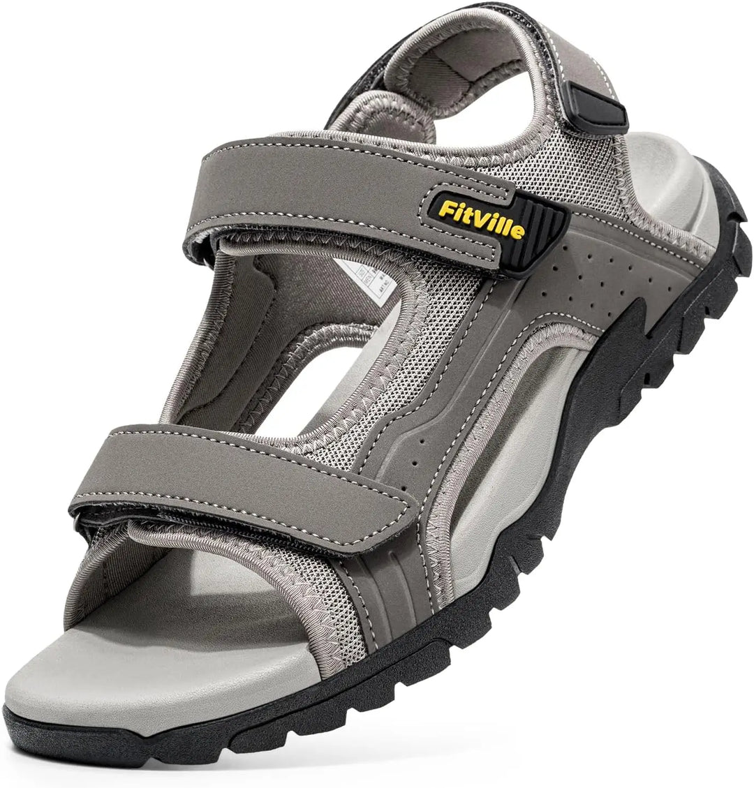 Men's Wide Toe Box Walking Sandals Synthetic Leather