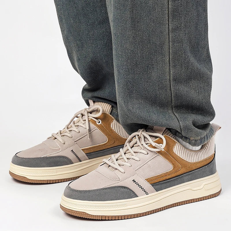 Men's Patchwork Low-Top Sneakers Casual Shoes