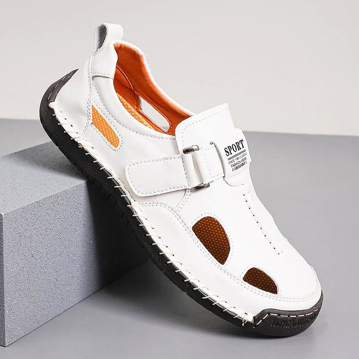 Close-up of the loafer vamp and slip-on design