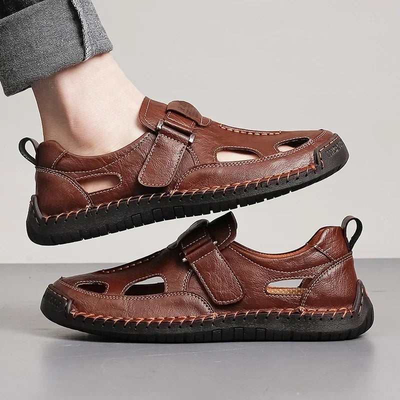 Close-up of the cushioned insole inside a men's loafer