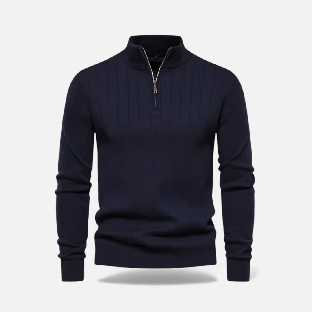 Men's Zip-Up Longline Knit Cardigan