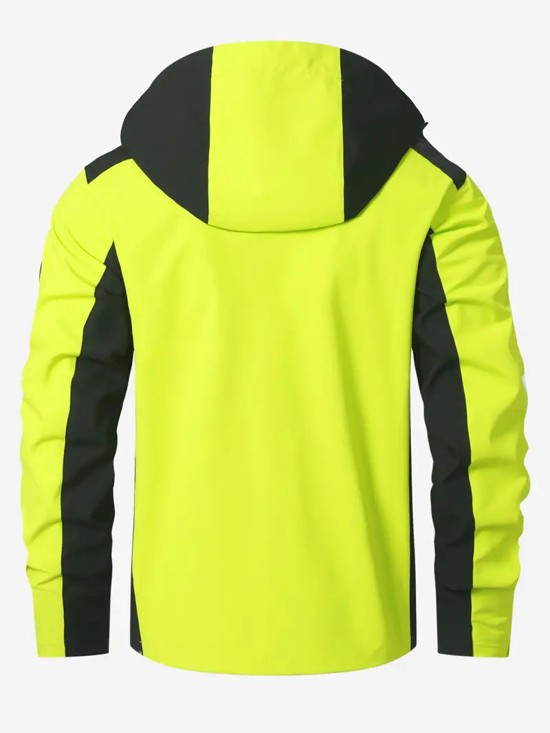 Detail of the zip fastening on a women's outdoor jacket