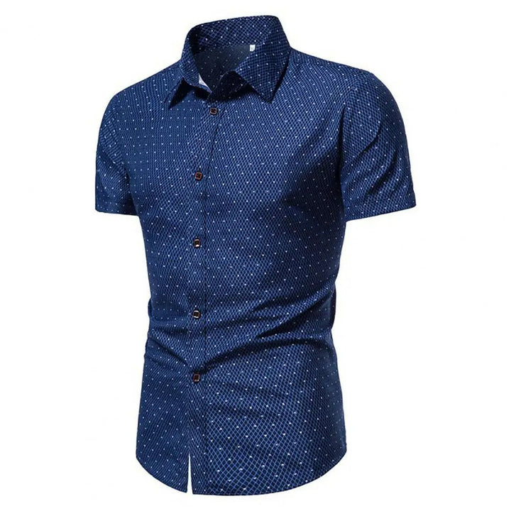 Tailored Lightweight Short-Sleeve Shirt Navy Blue