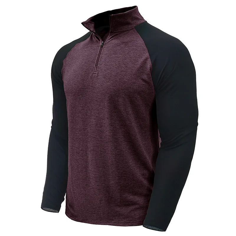 Men's Color Block Stretch Quarter Zip Pullover