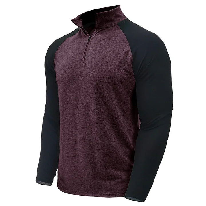 Men's Color Block Stretch Quarter Zip Pullover