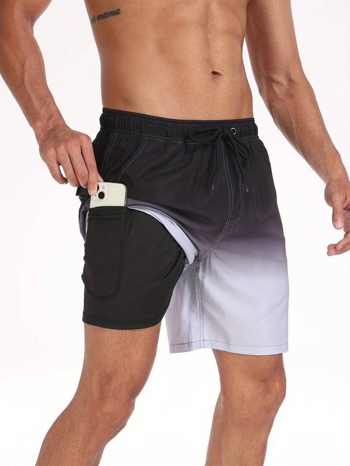 Men's Flamingo Print Swim Shorts Relaxed Fit