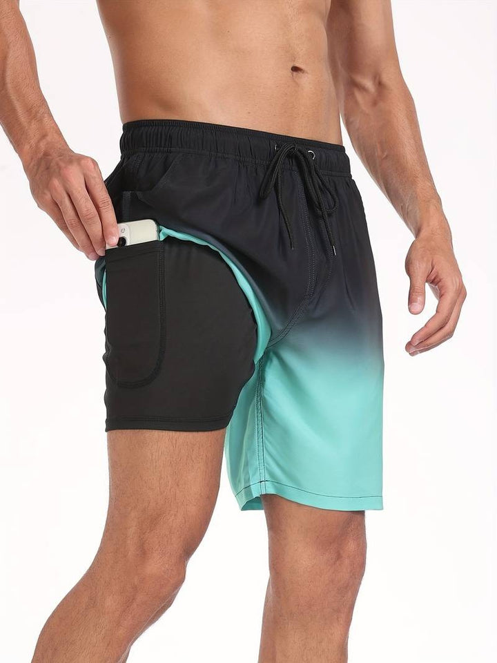 Men's Flamingo Print Swim Shorts Relaxed Fit