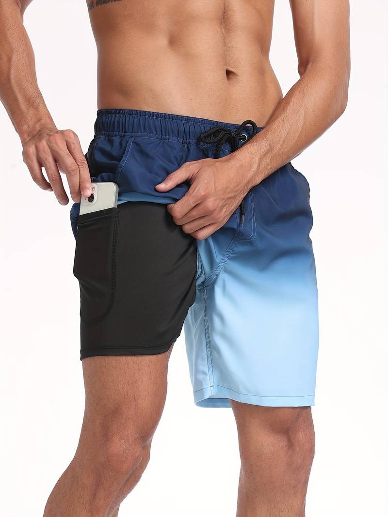 Men's Flamingo Print Swim Shorts Relaxed Fit