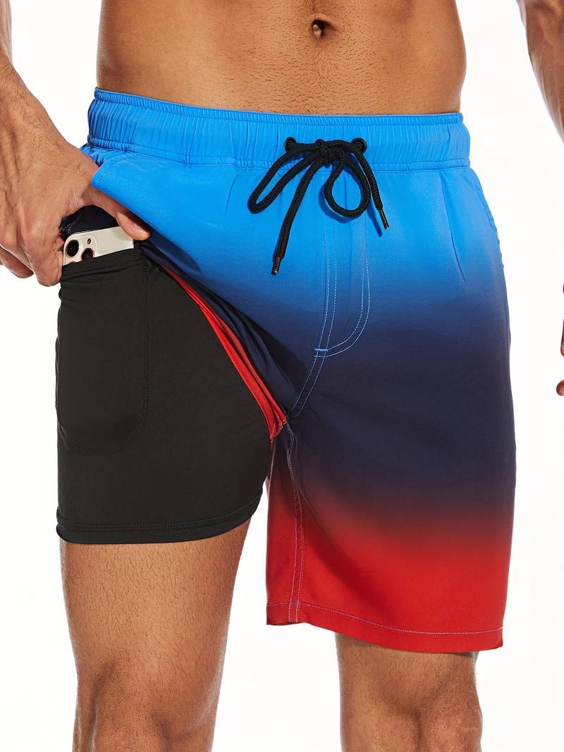 Men's Flamingo Print Swim Shorts Relaxed Fit