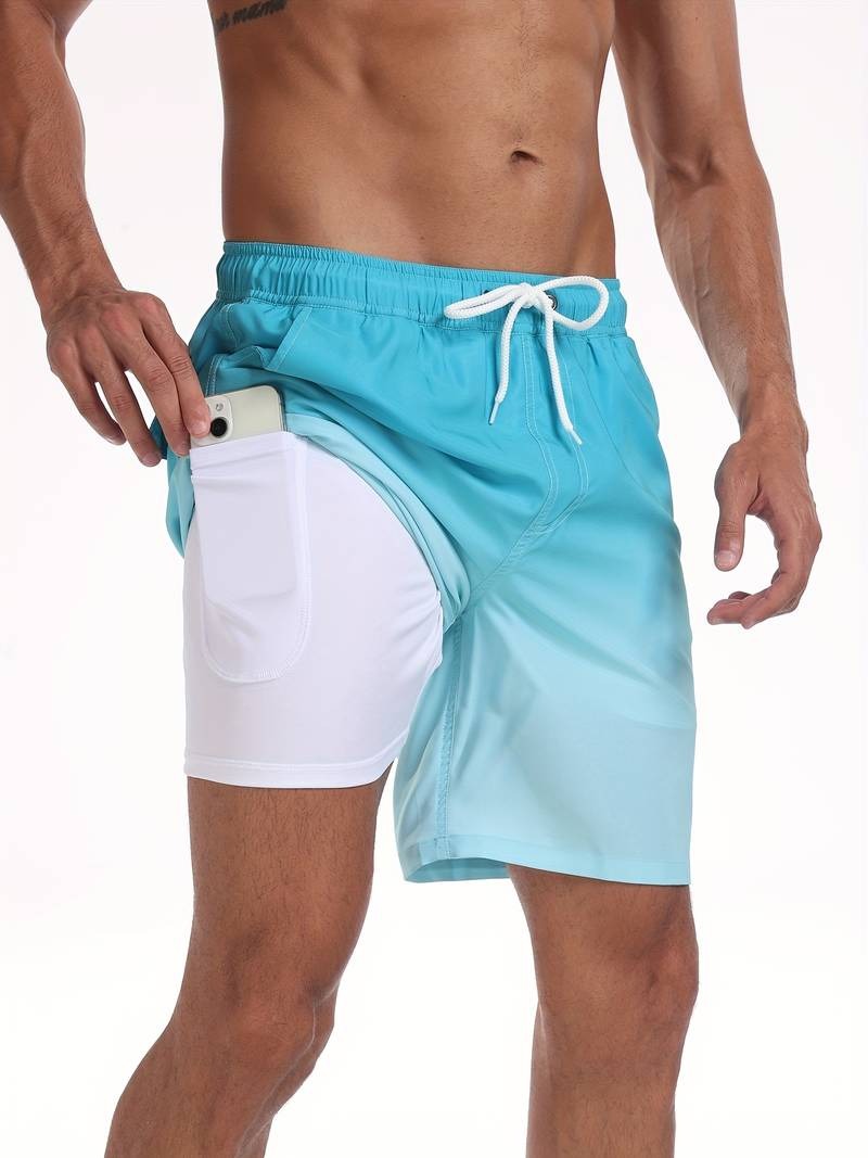Men's Flamingo Print Swim Shorts Relaxed Fit