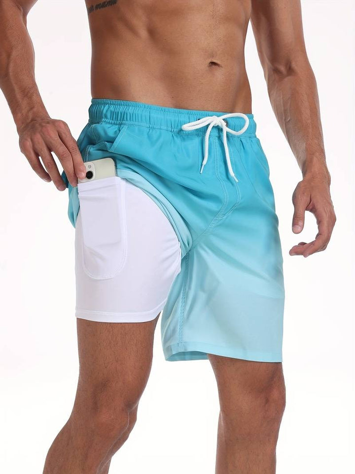 Men's Flamingo Print Swim Shorts Relaxed Fit