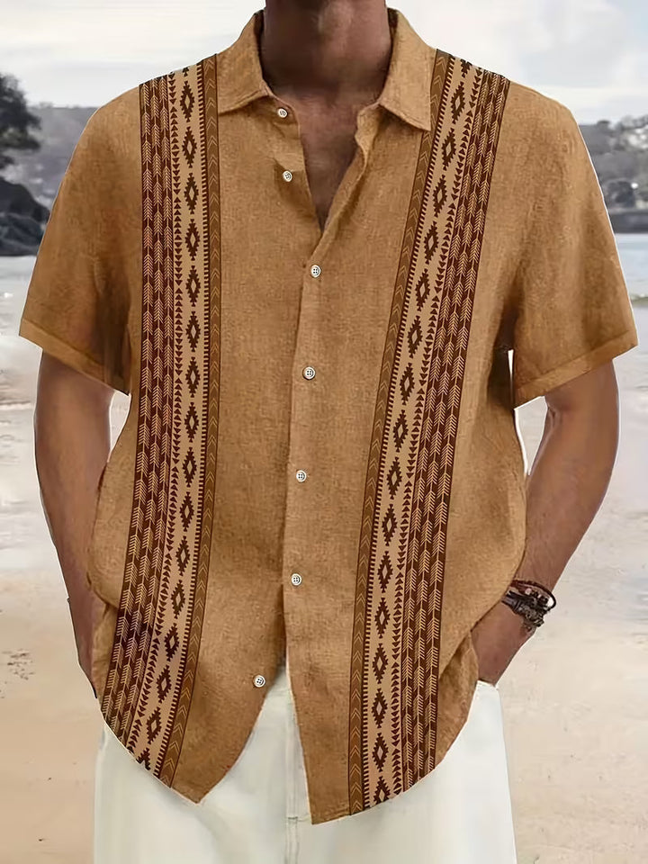 Men's Geometric Print Camp Shirt