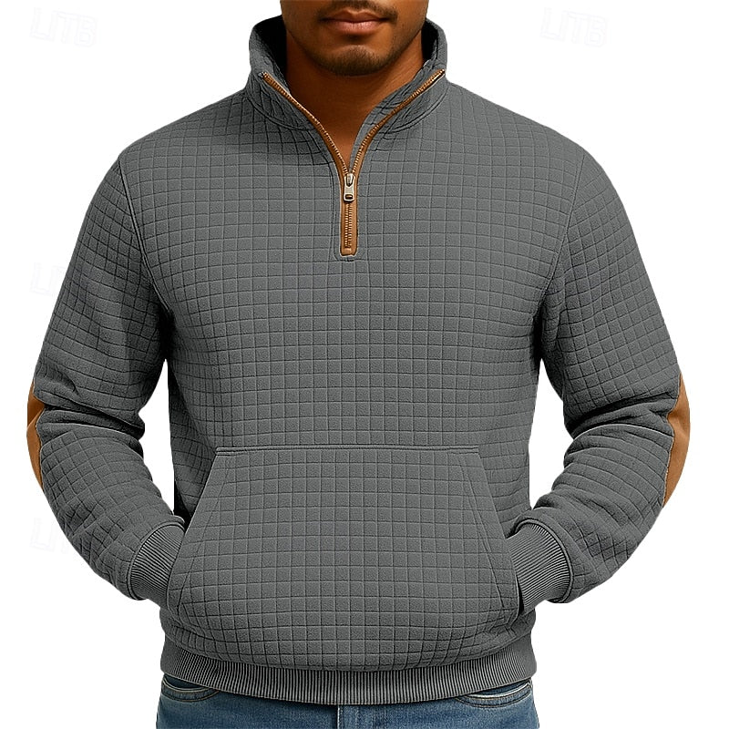 Men's Textured Quarter-Zip Sweatshirt