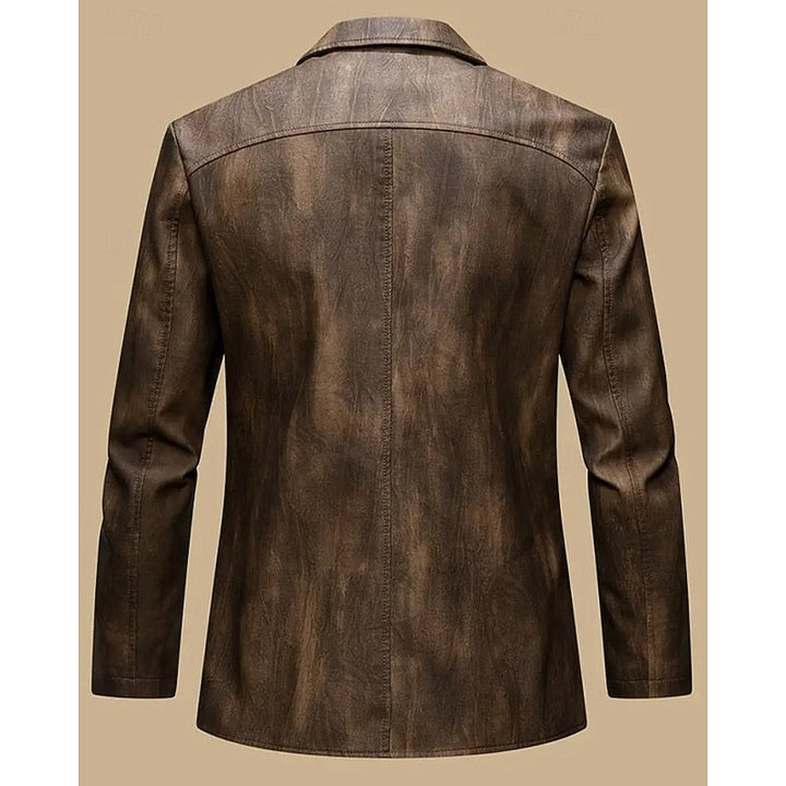 Men's blazer displaying its classic lapel collar