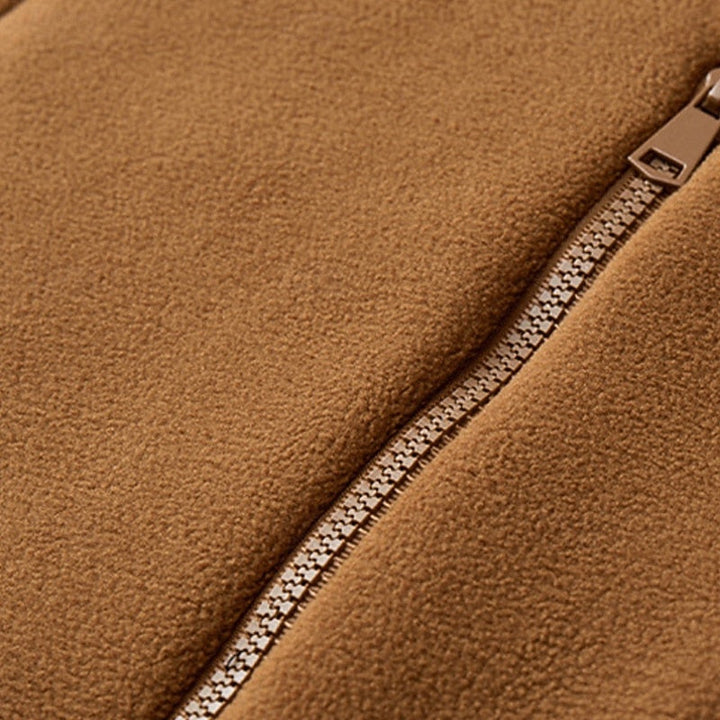Back view of the men's warm hooded jacket