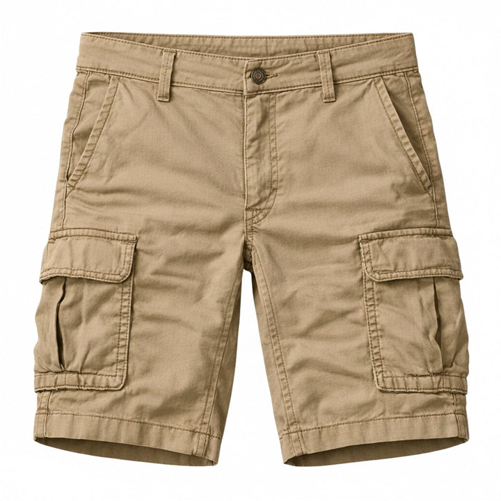 Men's cargo shorts in regular fit with side pockets, front view