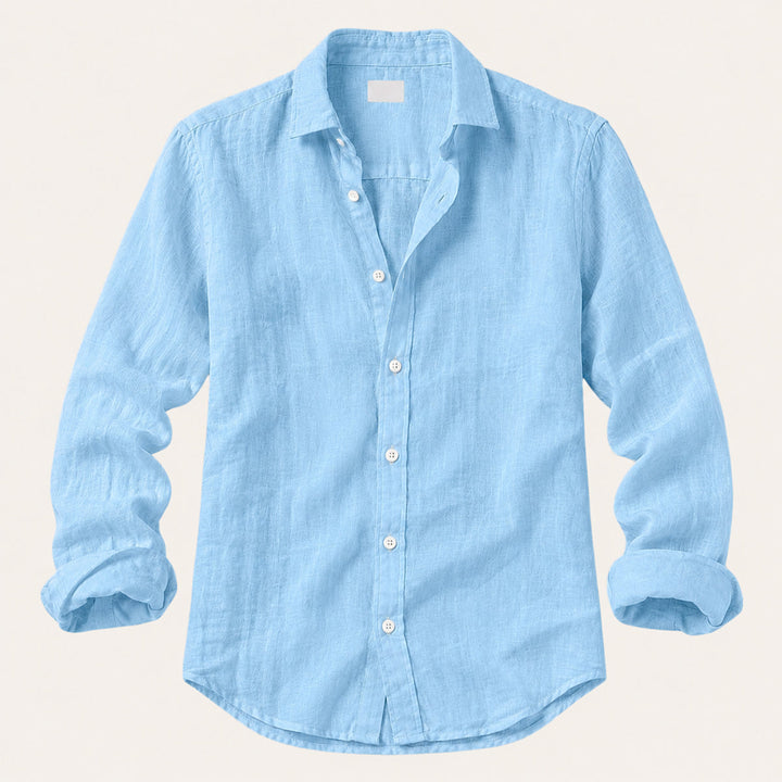 Men's relaxed slim fit shirt styled for smart casual wear