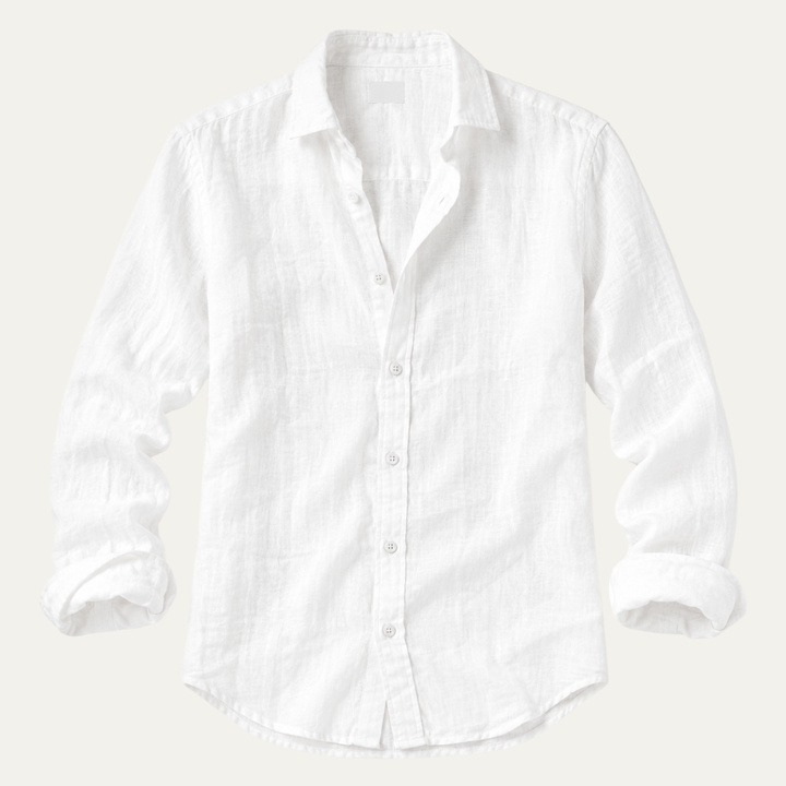 Men's long sleeve relaxed slim fit shirt back view