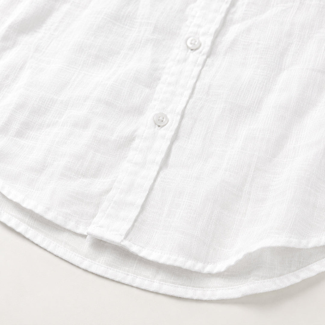 Men's long sleeve relaxed slim fit shirt side view