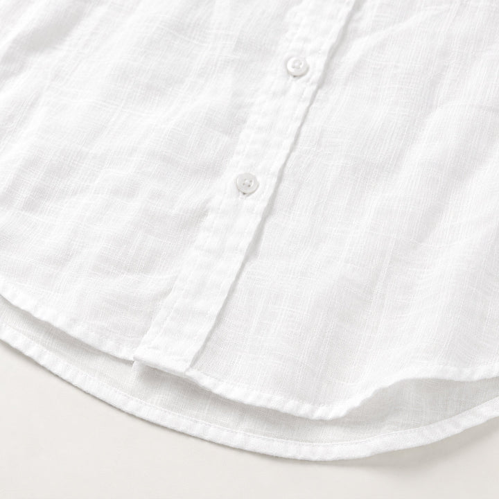 Men's long sleeve relaxed slim fit shirt side view