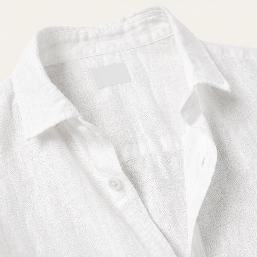 Men's shirt with classic collar and button fastening detail