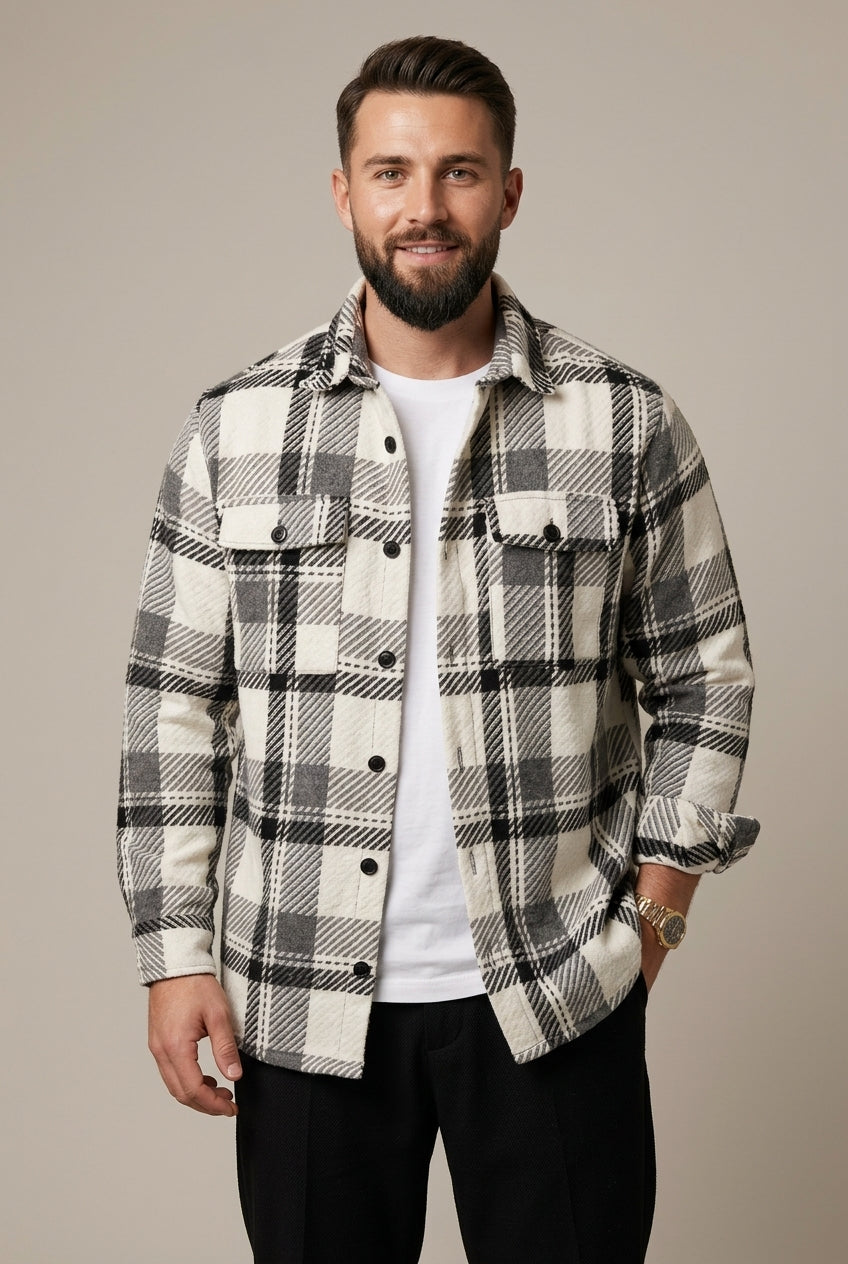 Men's Checked Relaxed Fit Overshirt