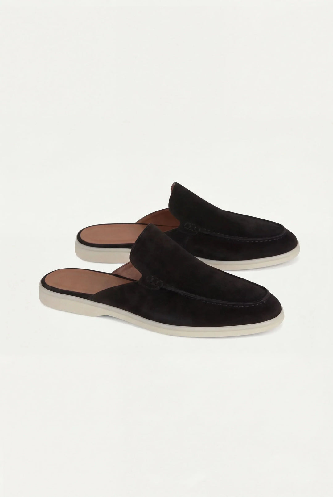 Suede mule sandals styled as chic, timeless footwear for summer