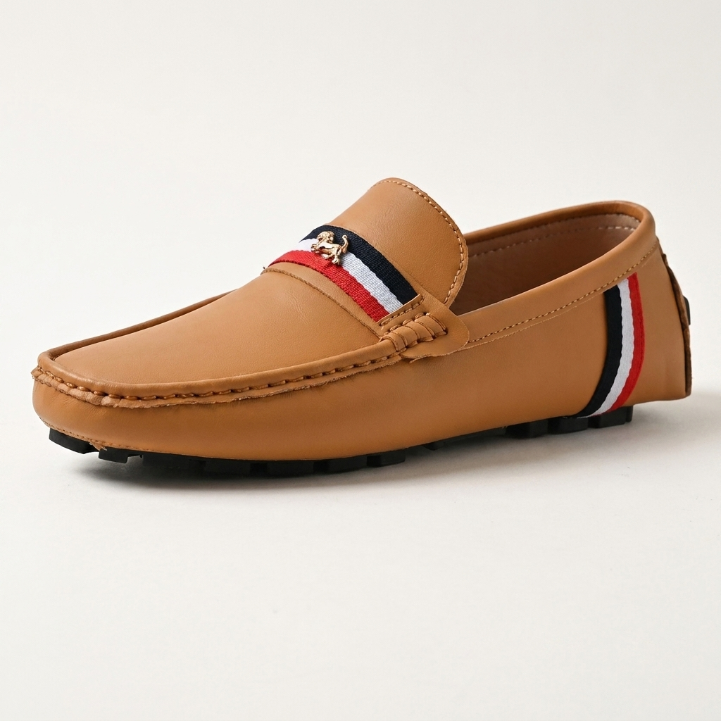 Men's Striped Slip On Loafers Smart Casual