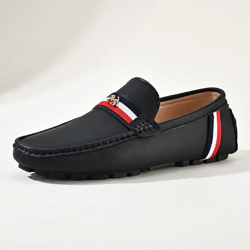 Men's Striped Slip On Loafers Smart Casual