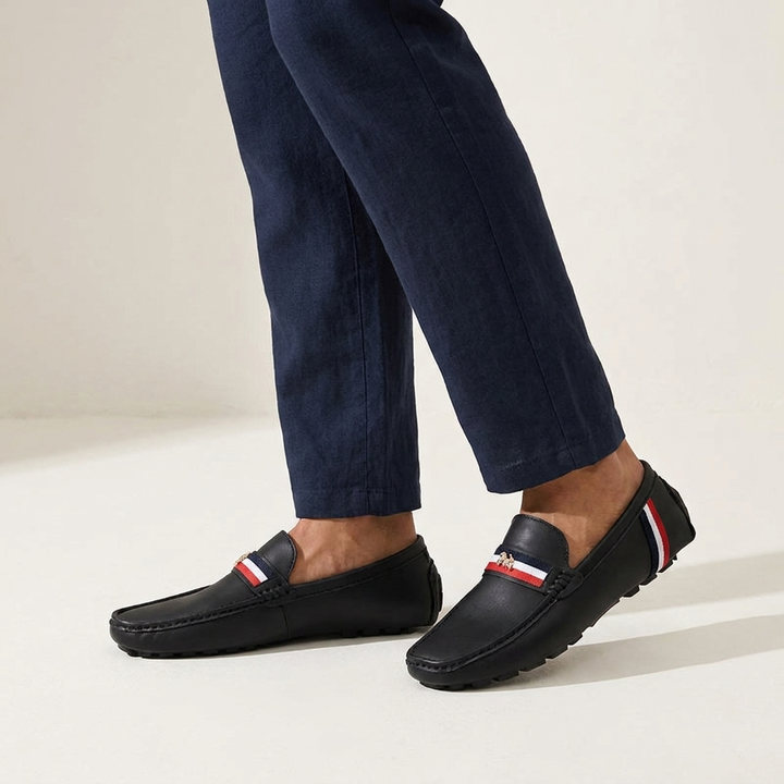 Sole view of men's smart casual slip-on loafers