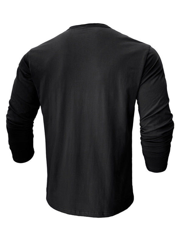 Round Neck Long Sleeve Cotton T-Shirt