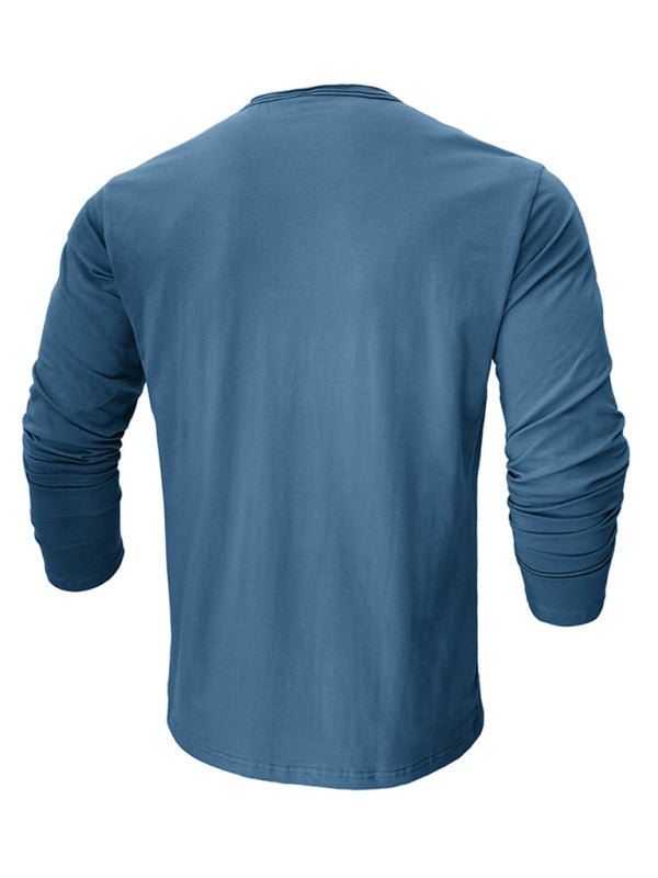 Round Neck Long Sleeve Cotton T-Shirt