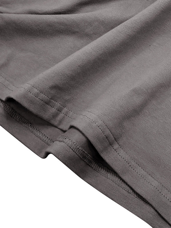 Round Neck Long Sleeve Cotton T-Shirt