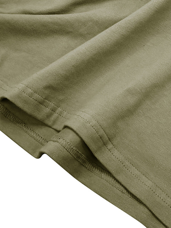 Round Neck Long Sleeve Cotton T-Shirt