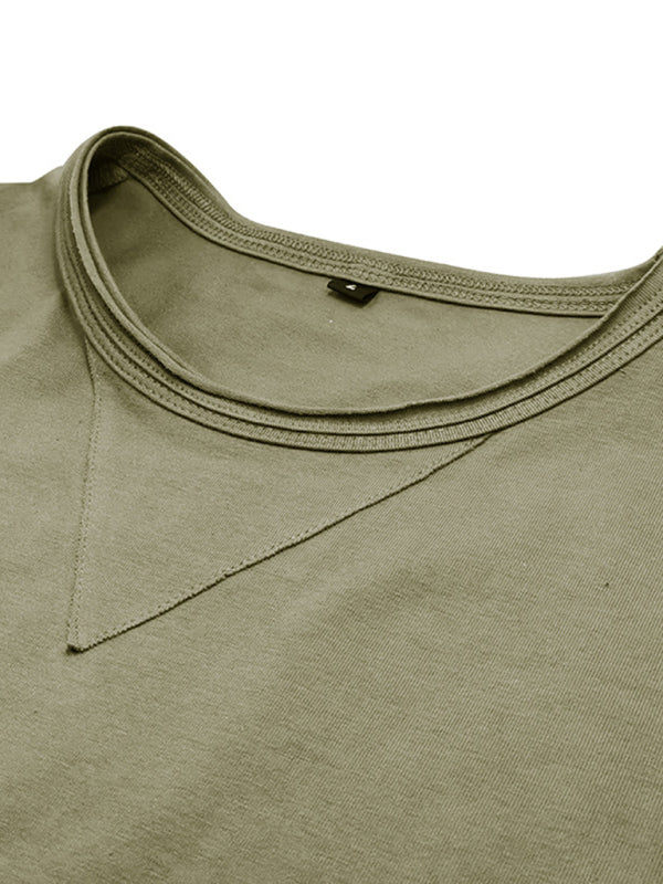 Round Neck Long Sleeve Cotton T-Shirt