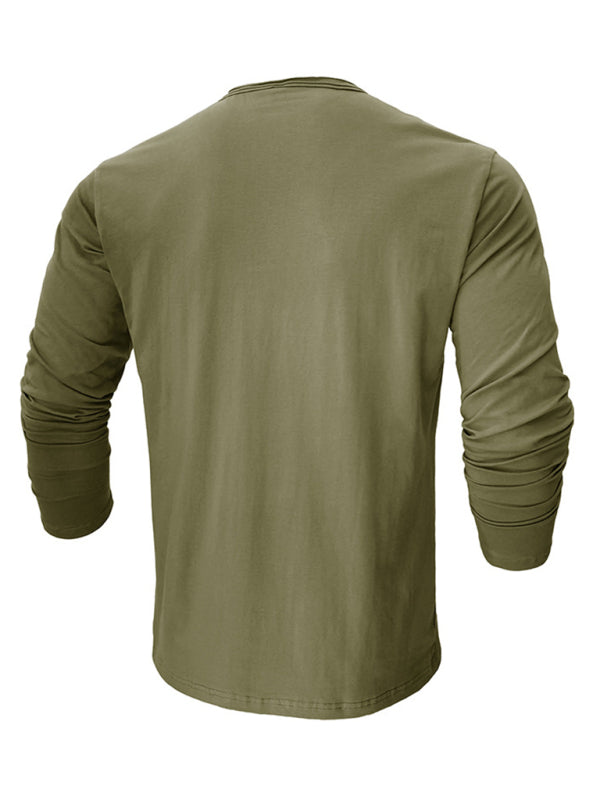 Round Neck Long Sleeve Cotton T-Shirt