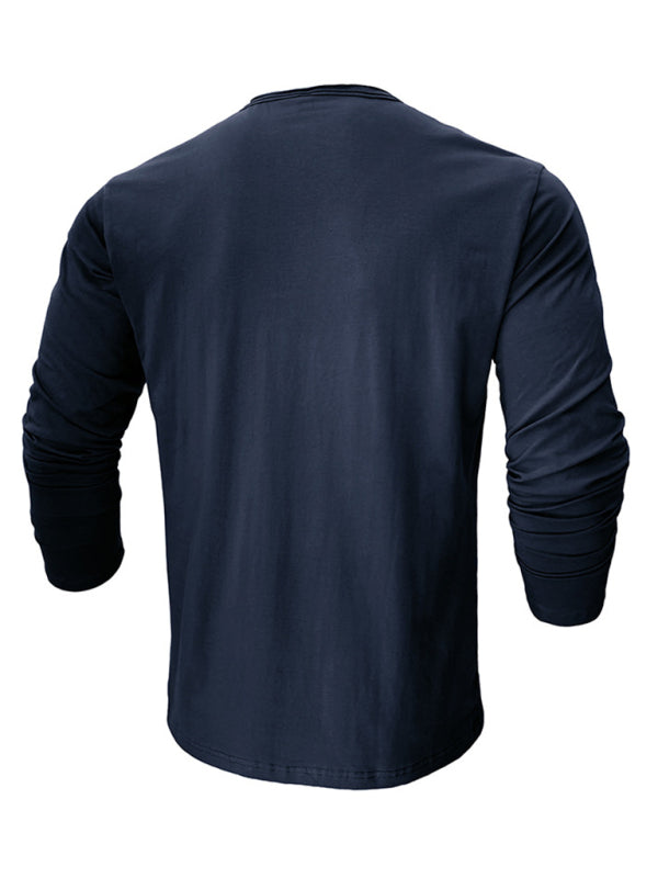 Round Neck Long Sleeve Cotton T-Shirt