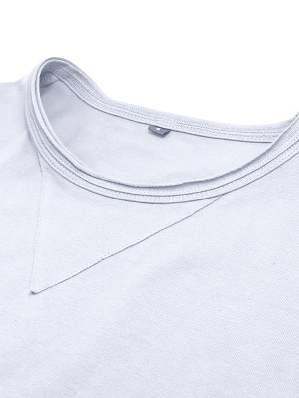 Round Neck Long Sleeve Cotton T-Shirt