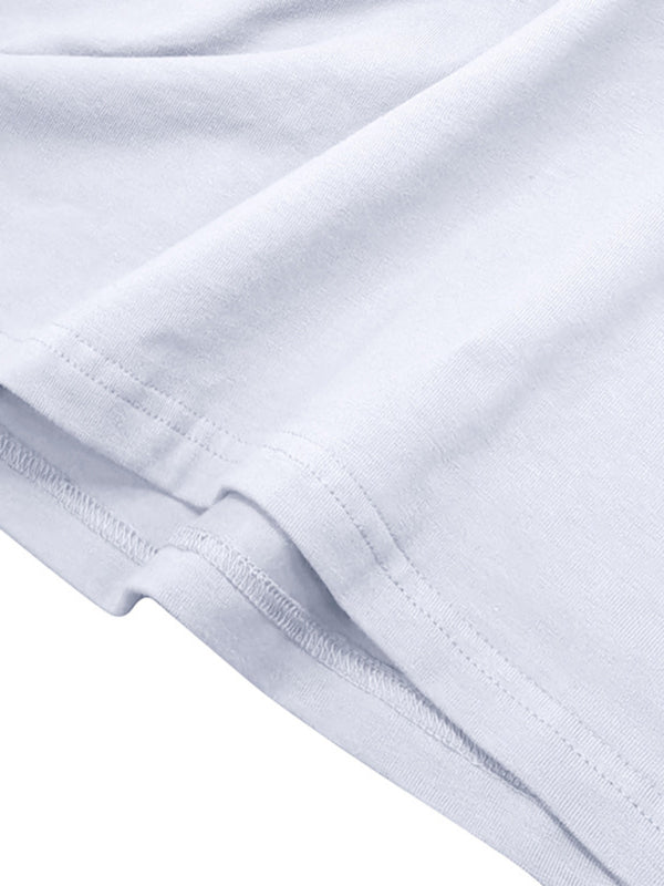 Round Neck Long Sleeve Cotton T-Shirt