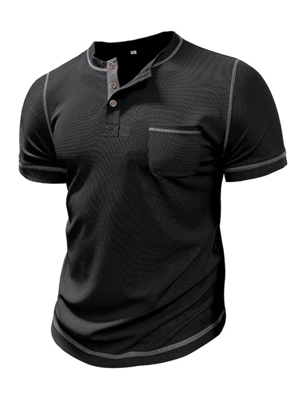 American Vintage Henley Collar Short Sleeve T-Shirt