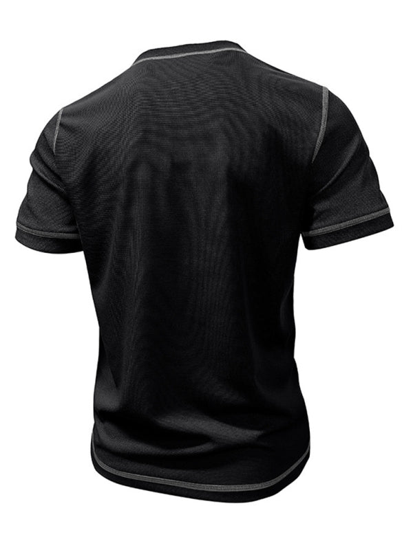 American Vintage Henley Collar Short Sleeve T-Shirt