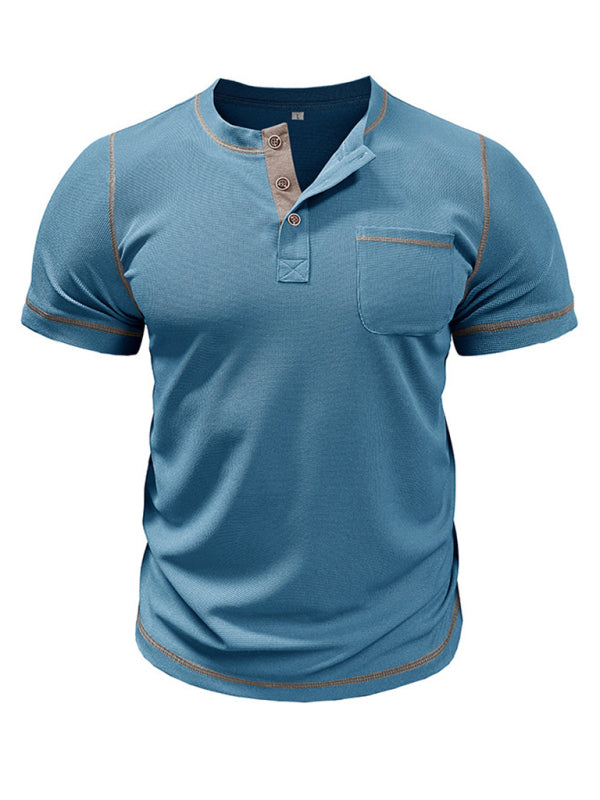 American Vintage Henley Collar Short Sleeve T-Shirt