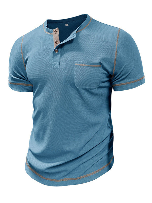 American Vintage Henley Collar Short Sleeve T-Shirt