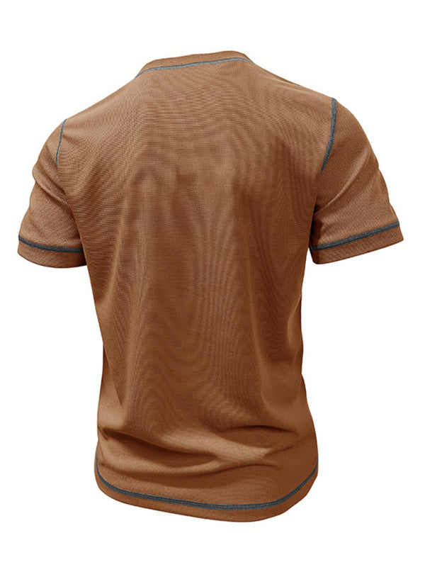 American Vintage Henley Collar Short Sleeve T-Shirt