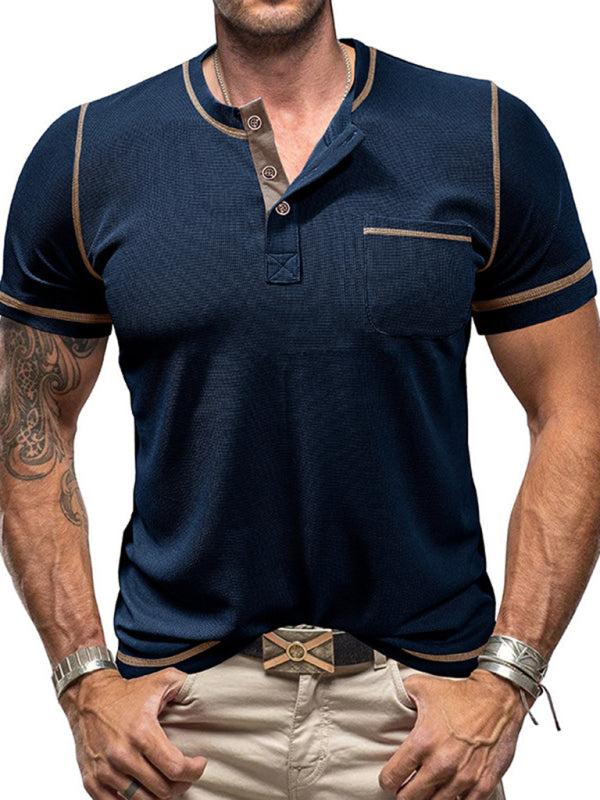 American Vintage Henley Collar Short Sleeve T-Shirt