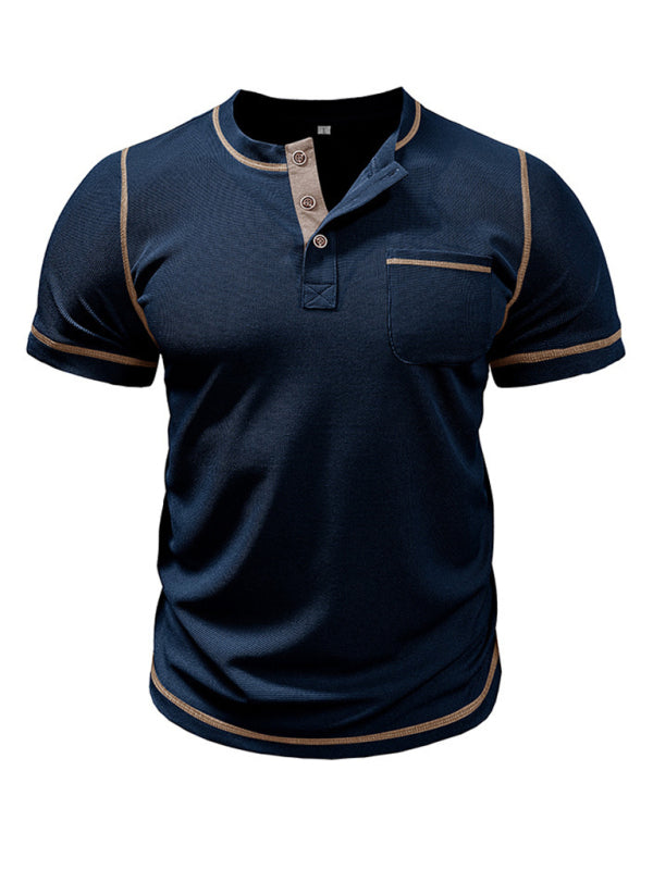 American Vintage Henley Collar Short Sleeve T-Shirt