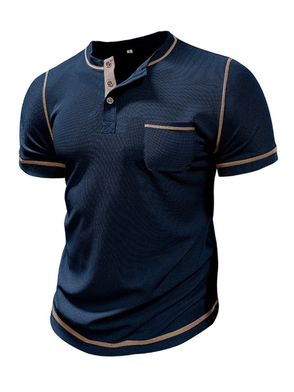American Vintage Henley Collar Short Sleeve T-Shirt