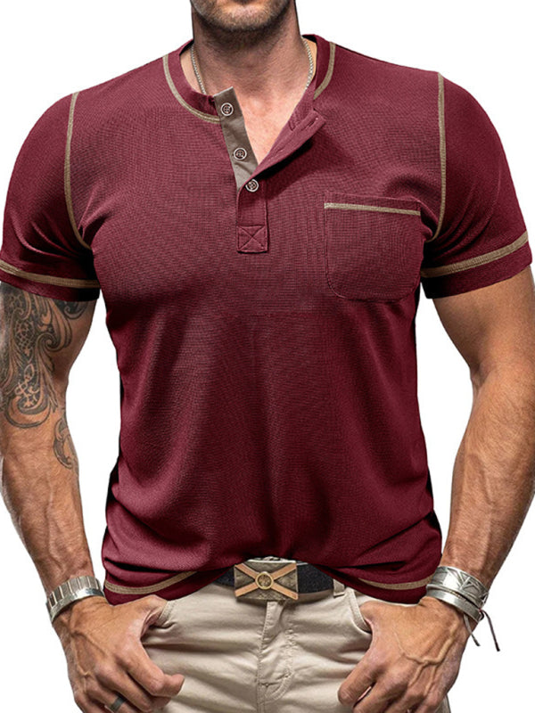 American Vintage Henley Collar Short Sleeve T-Shirt